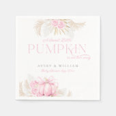 Roze Pompoen Meisje Bloemen Bow Baby shower Servet (Voorkant)
