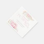 Roze Pompoen Meisje Bloemen Bow Baby shower Servet (Hoek)