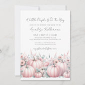 Roze Pompoen Meisje Herfst Baby shower Kaart (Voorkant)