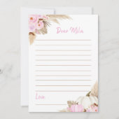 Roze Pompoen Meisje Tijd Capsule Opmerking Bericht Bedankkaart (Voorkant)