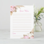 Roze Pompoen Meisje Tijd Capsule Opmerking Bericht Bedankkaart (Staand voorkant)