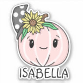 Roze pompoen met naam gepersonaliseerde sticker (Voorkant)