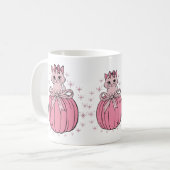 Roze pompoen met Schattigee kat Koffiemok (Voorkant links)