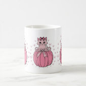 Roze pompoen met Schattigee kat Koffiemok (Center)