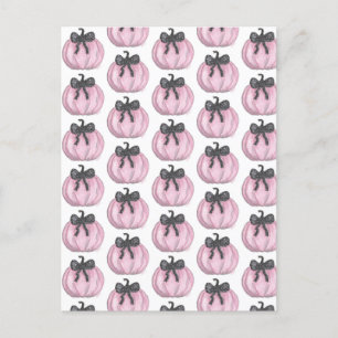Roze Pompoen met zwarte strik Briefkaart
