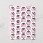 Roze Pompoen met zwarte strik Briefkaart (Voorkant / Achterkant)