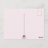 Roze Pompoen met zwarte strik Briefkaart (Achterkant)