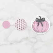 Roze Pompoen met zwarte strik Confetti (Achterkanten)
