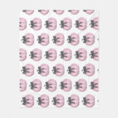 Roze Pompoen met zwarte strik Fleece Deken (Voorkant)