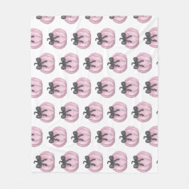 Roze Pompoen met zwarte strik Fleece Deken