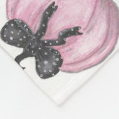 Roze Pompoen met zwarte strik Fleece Deken (Hoek)