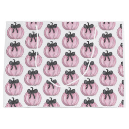 Roze Pompoen met zwarte strik Groot Cadeauzakje