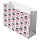 Roze Pompoen met zwarte strik Groot Cadeauzakje (Achterkant Gekanteld)