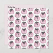 Roze pompoen met zwarte strik kaart (Voorkant / Achterkant)