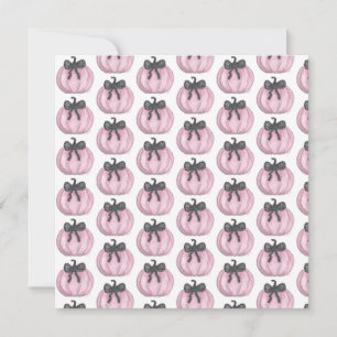 Roze pompoen met zwarte strik kaart