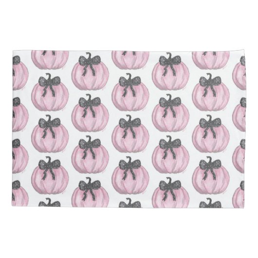 Roze Pompoen met zwarte strik Kussensloop (Achterkant)