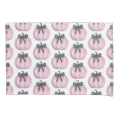 Roze Pompoen met zwarte strik Kussensloop (Voorkant)