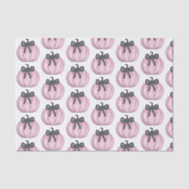 Roze Pompoen met zwarte strik Tissuepapier