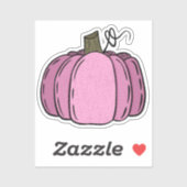 Roze pompoen om te versieren sticker (Vel)