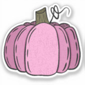 Roze pompoen om te versieren sticker (Voorkant)