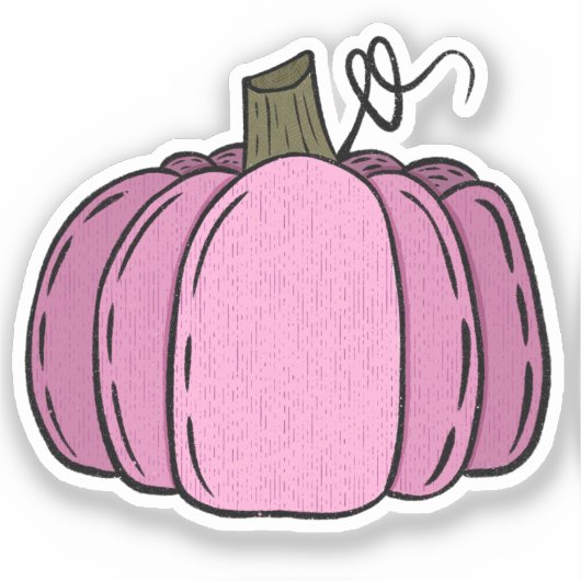 Roze pompoen om te versieren sticker (Voorkant)