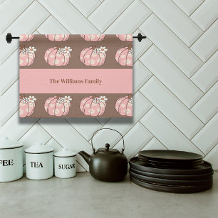 Roze Pompoen Oogst Thanksgiving Cadeaus Theedoek