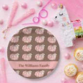 Roze Pompoen Oogst Thanksgiving Diner Papieren Bordje (Feest)