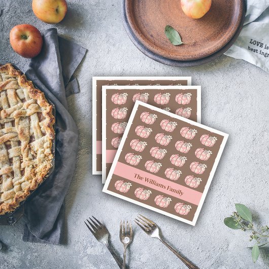 Roze Pompoen Oogst Thanksgiving Diner Servet