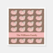 Roze Pompoen Oogst Thanksgiving Diner Servet (Voorkant)