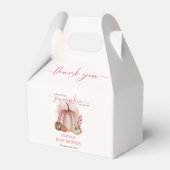 Roze pompoen op haar weg Herfst meisje Baby shower Bedankdoosjes (Achterkant)