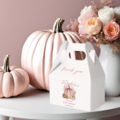 Roze pompoen op haar weg Herfst meisje Baby shower Bedankdoosjes