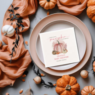 Roze Pompoen Op Weg Meisje Baby Shower Papier Servet