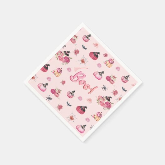 Roze pompoen papier Bord servetten (Hoek)