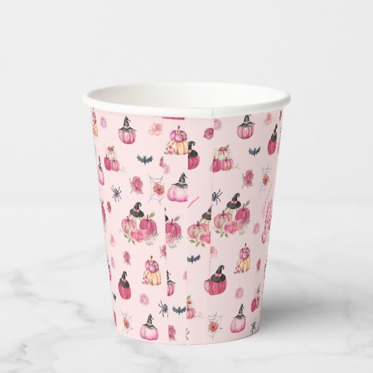 Roze pompoen papieren beker (Rechts)