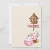 Roze Pompoen Patch Birdhouse Meisje Baby shower Kaart (Achterkant)