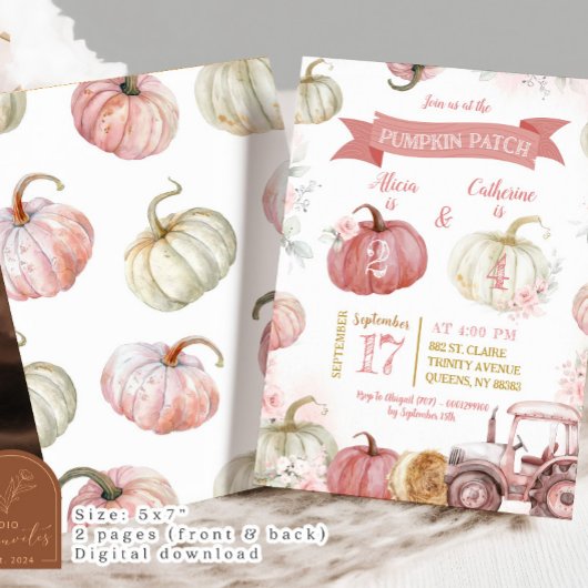 Roze Pompoen Patch Verjaardag Meisjes Gezamenlijke Kaart