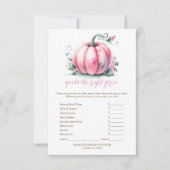 Roze Pompoen Raad de juiste prijs spel Kaart (Voorkant)