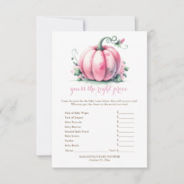 Roze Pompoen Raad de juiste prijs spel Kaart