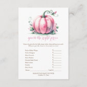 Roze Pompoen Raad de juiste prijs spel Kaart (Voorkant)