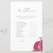 Roze pompoen raden het prijsspel Baby shower (Voorkant)