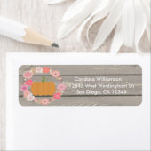 Roze Pompoen Rustic Floral Retouradres label (Insitu)