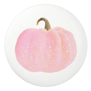 Roze Pompoen Sparkle Herfst Sprookje Keramische Knop