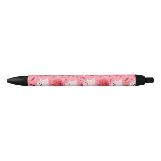 Roze pompoen Spokerige verrassing Zwarte Inkt Pen