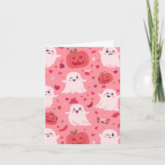 Roze pompoen Spookachtige verrassing Kaart