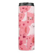 Roze pompoen Spookachtige verrassing Thermosbeker (Achterkant)