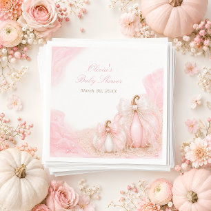 Roze Pompoen Strik Elegante Baby Shower Servet
