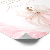 Roze Pompoen Strik Luier Raffle Tafelbord Poster (Hoek)