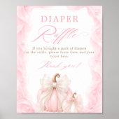 Roze Pompoen Strik Luier Raffle Tafelbord Poster (Voorkant)