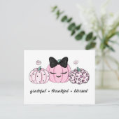 Roze Pompoen Thanksgiving Briefkaart (Staand voorkant)