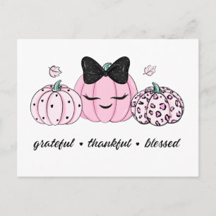 Roze Pompoen Thanksgiving Briefkaart